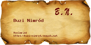 Buzi Nimród névjegykártya